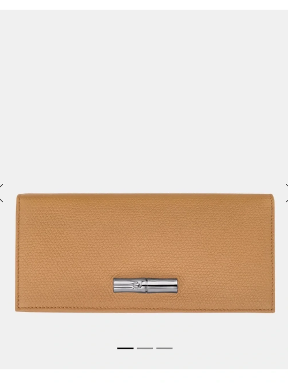 NWOT Longchamp Le Roseau Continental Wallet Beige Leather Bamboo Clasp